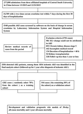 Prediction of Mortality Risk After Ischemic Acute Kidney Injury With a Novel Prognostic Model: A Multivariable Prediction Model Development and Validation Study